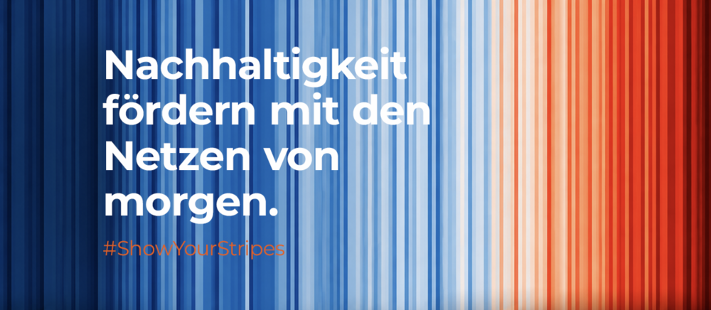 Show Your Stripes Day: Wie digitale Infrastruktur die nachhaltige Transformation unterstützt SENTAL zeigt die Klimastreifen von Prof. Ed Hawkins zum Show Your Stripes Day 2026